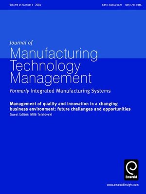 cover image of Journal of Manufacturing Technology Management, Volume 15, Issue 5